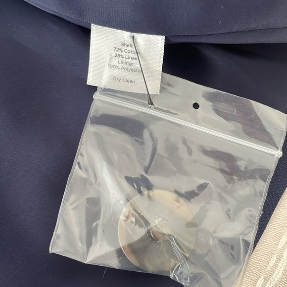 NEW Talbots Navy Blue Blazer; Cotton & Linen blend - Picture 5 of 5